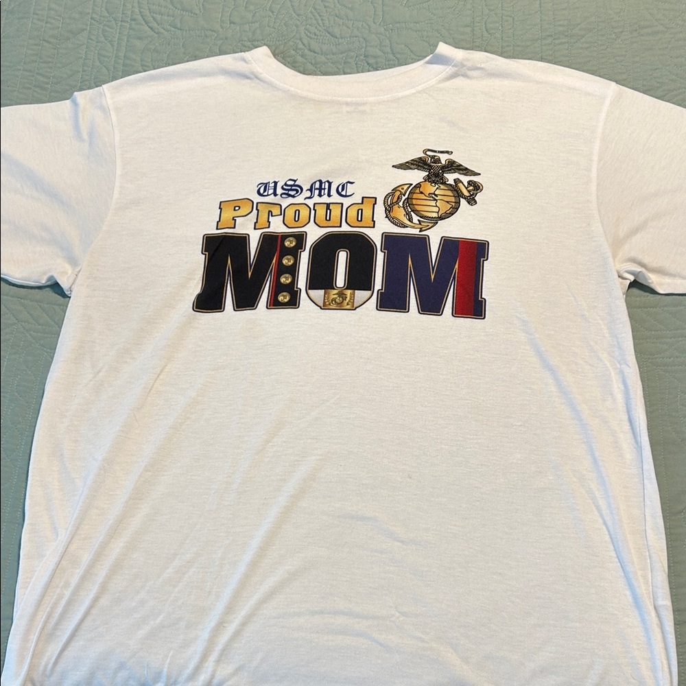 USMC Proud Mom White Shirt
